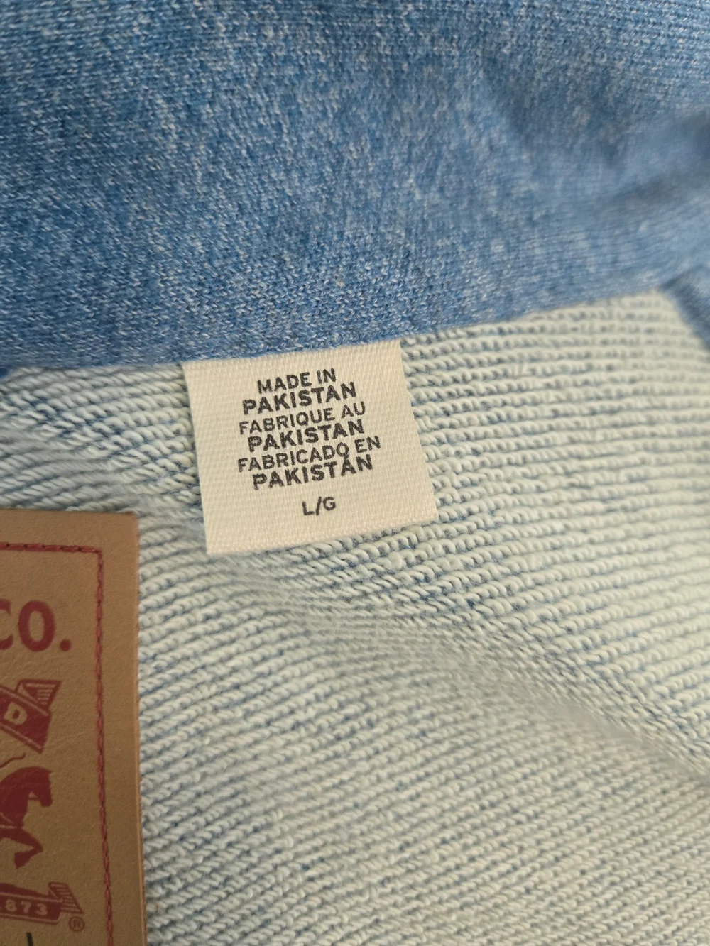 Levis Strauss Mens Light Blue Cotton Shirt Jacket Snap Front Size L - Picture 9 of 11